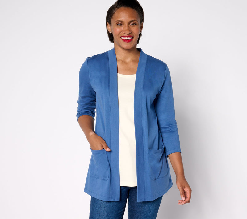 Isaac Mizrahi Live! Petite Essentials Pima Cotton Layered Look — View 7