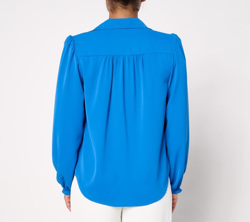 nicole by Nicole Miller Puff Sleeve Button-Front Blouse — View 9