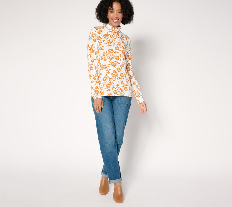 Isaac Mizrahi Live! Printed Long-Sleeve Turtleneck — View 12