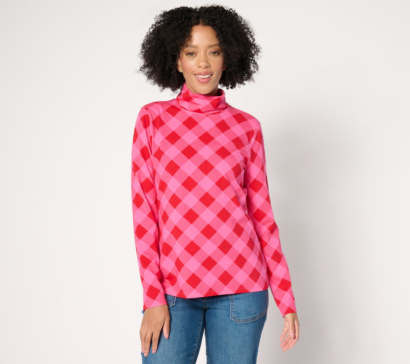 Isaac Mizrahi Live! Printed Long-Sleeve Turtleneck — View 7