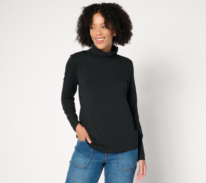 Isaac Mizrahi Live! Printed Long-Sleeve Turtleneck — View 9