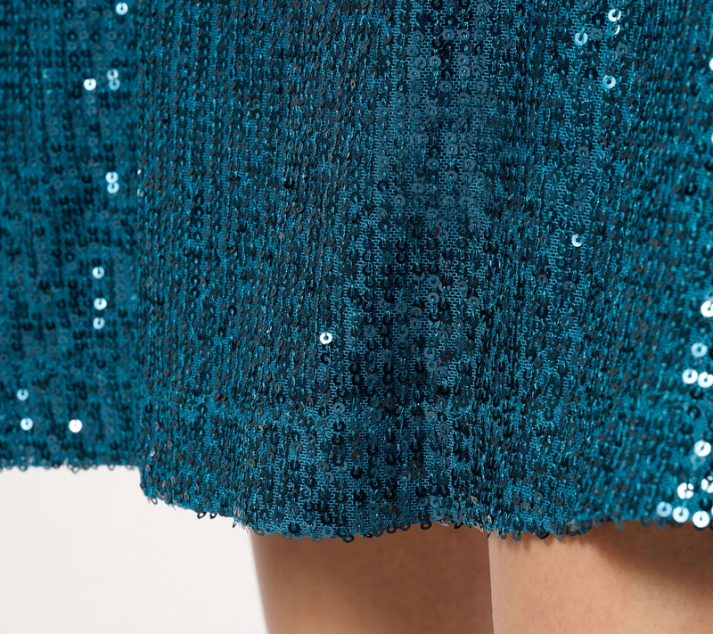 Isaac Mizrahi Live! Regular Always Isaac Knit Sequin Midi Skirt — View 7