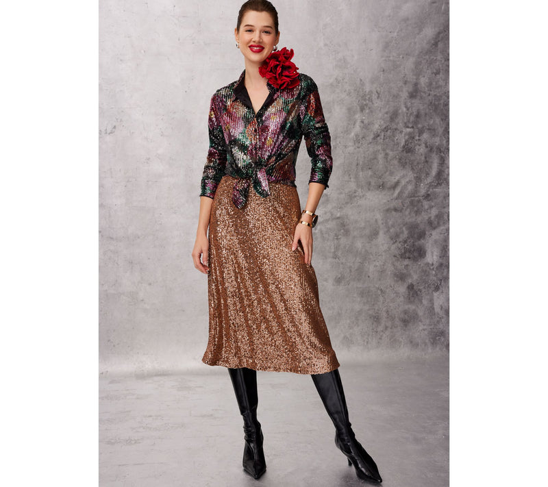 Isaac Mizrahi Live! Petite Always Isaac Knit Sequin Midi Skirt — View 8