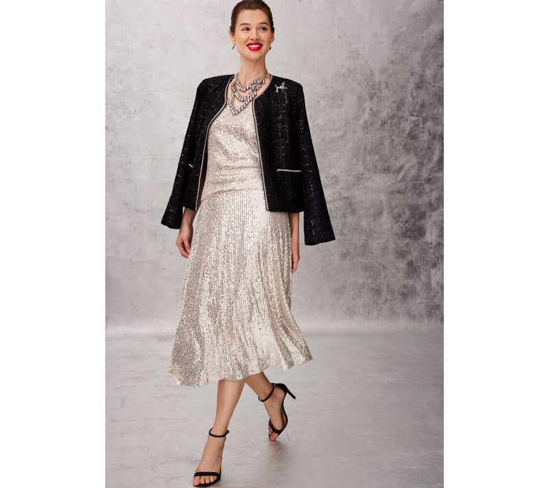 Isaac Mizrahi Live! Petite Always Isaac Knit Sequin Midi Skirt — View 9