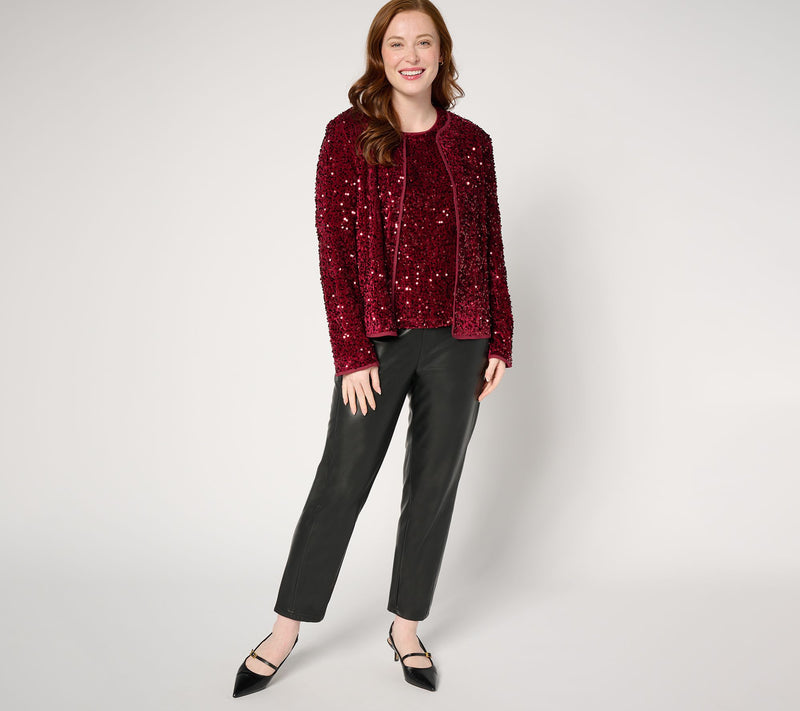nicole by Nicole Miller Sequined Velvet Blazer — View 12