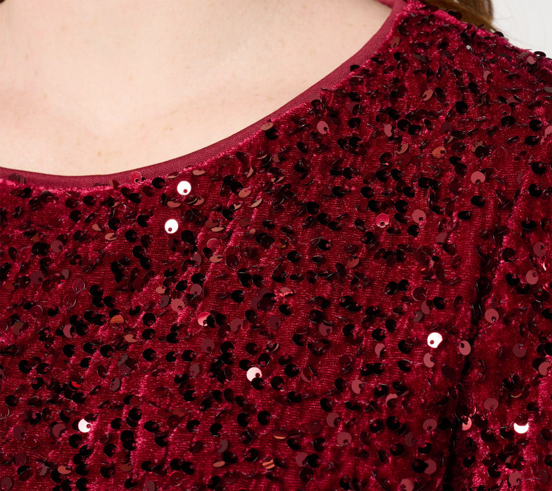 nicole by Nicole Miller Sequined Velvet Top — View 13
