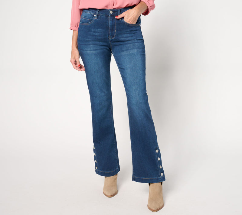 nicole by Nicole Miller Regular_Snapped High Rise Bootcut Jean — View 3