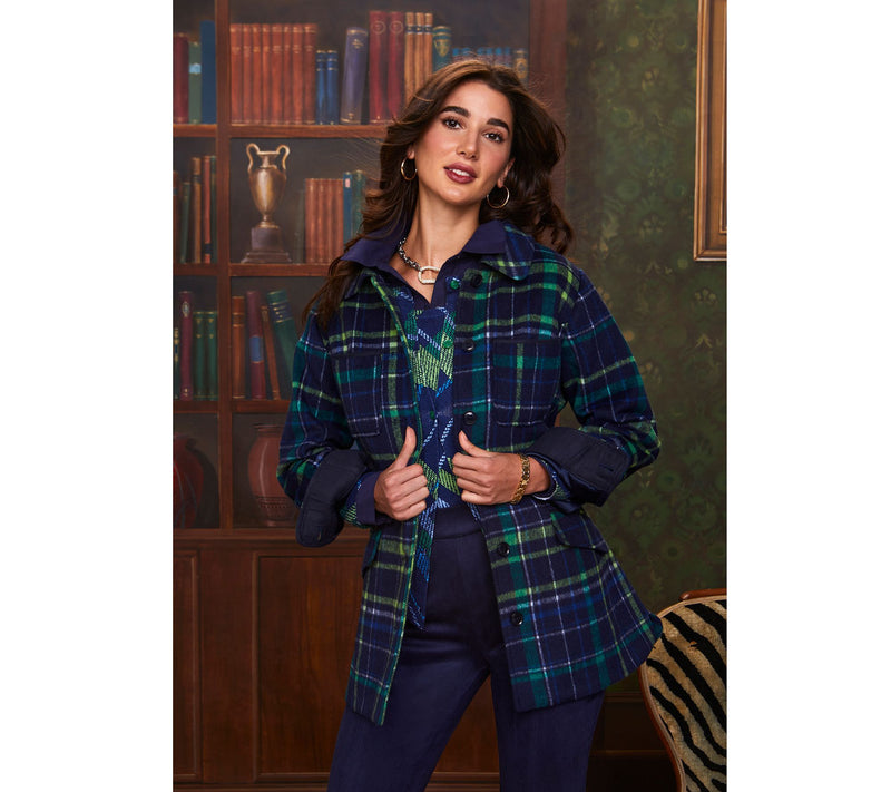 Isaac Mizrahi Live! Regular Estate Faux Wool Plaid Jacket — View 11