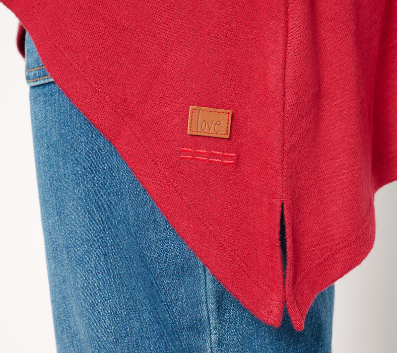 Peace Love World Comfy Turtleneck Sharkbite hem Long-Sleeve Top — View 14