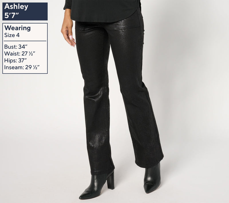 nicole by Nicole Miller Petite Coated Soho Boot-Cut Jeans - Snake — View 5