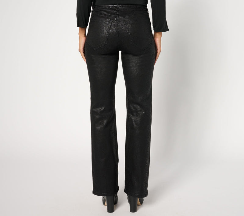 nicole by Nicole Miller Petite Coated Soho Boot-Cut Jeans - Snake — View 4