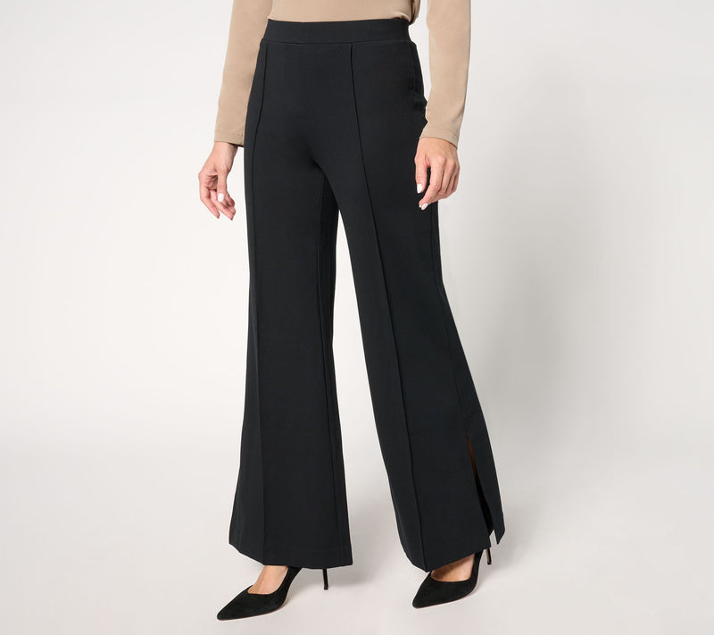 Peace Love World Regular Ponte Wide Flare Pant with Front Seam — View 7