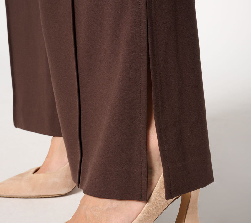 Peace Love World Regular Ponte Wide Flare Pant with Front Seam — View 11