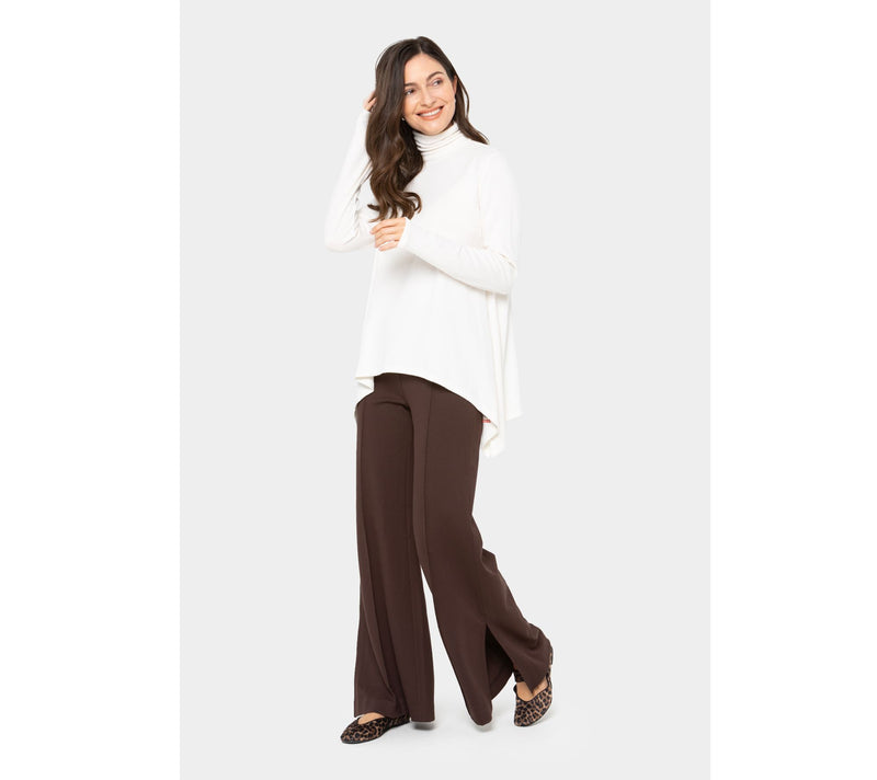 Peace Love World Regular Ponte Wide Flare Pant with Front Seam — View 14