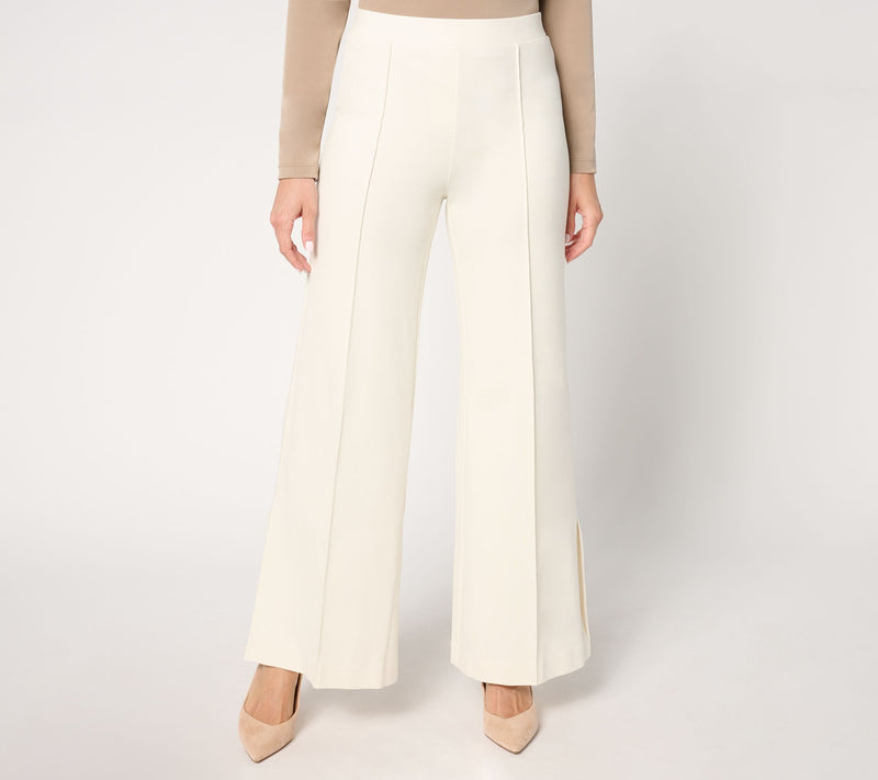 Peace Love World Regular Ponte Wide Flare Pant with Front Seam — View 5