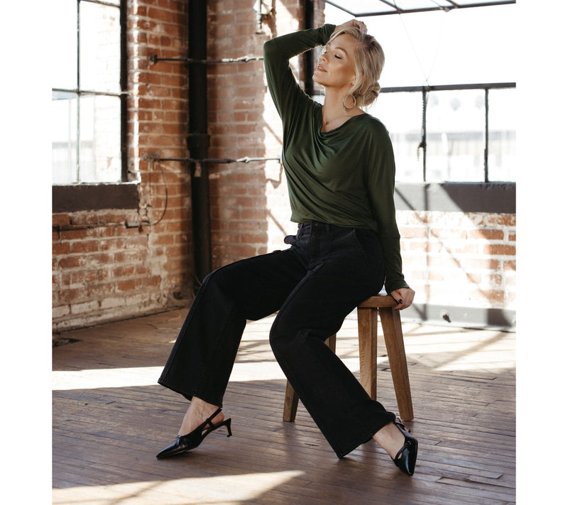 Me by Jennie Garth Charlie Cowl Neck Knit Top — View 6