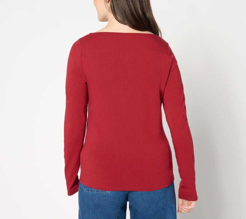Me by Jennie Garth Lynn Knit Long Sleeve Top — View 2