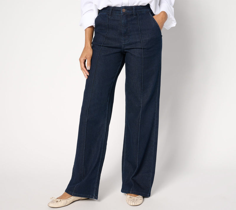 Me by Jennie Garth Regular Boston Pintuck Wide Leg Jeans — View 5