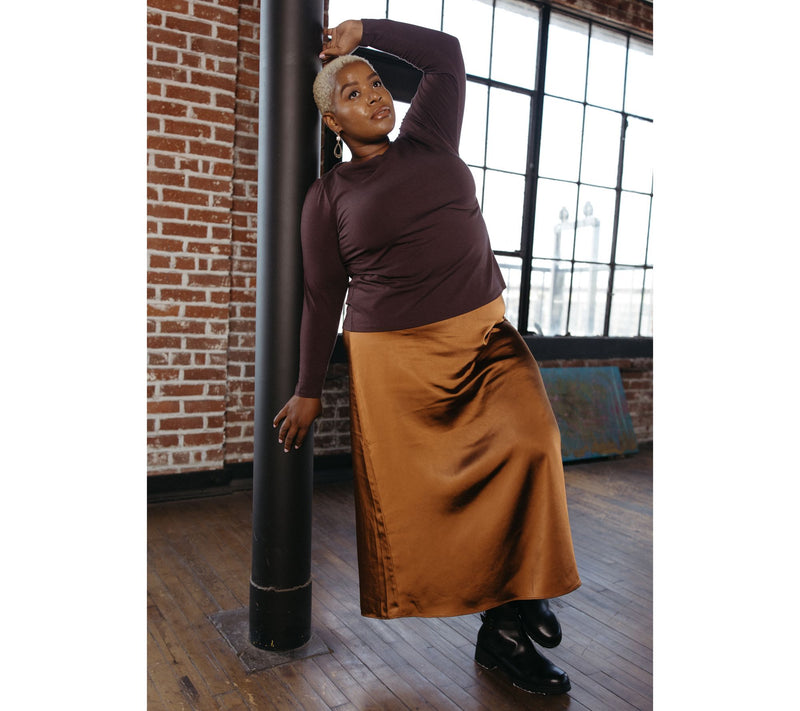 Me by Jennie Garth Regular Brookline Satin Midi Skirt — View 11