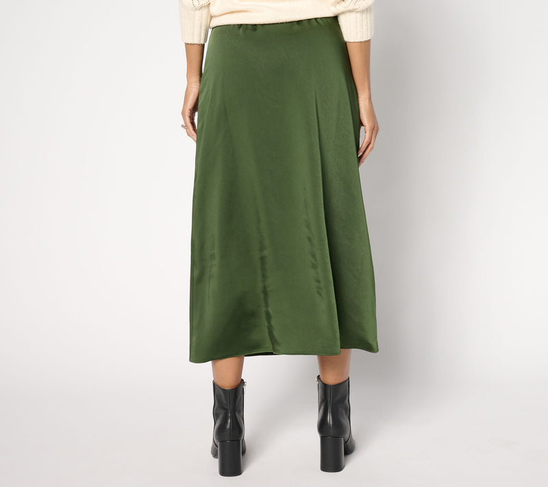 Me by Jennie Garth Regular Brookline Satin Midi Skirt — View 9
