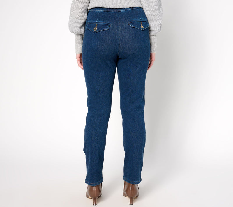 Isaac Mizrahi Live! Tall Knit Denim Straight Leg Trouser Jeans — View 4
