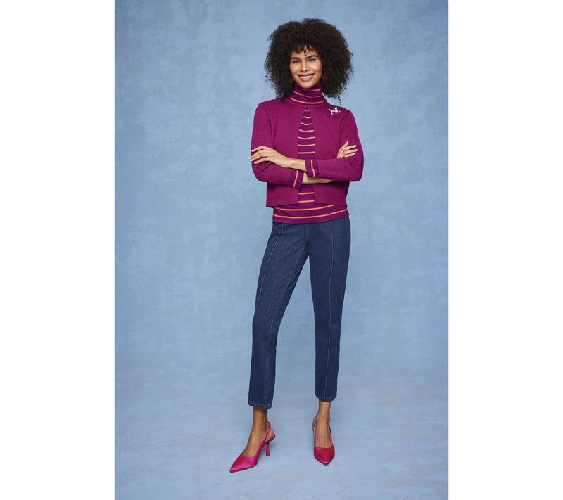 Isaac Mizrahi Live! Tall Knit Denim Straight Leg Trouser Jeans — View 8