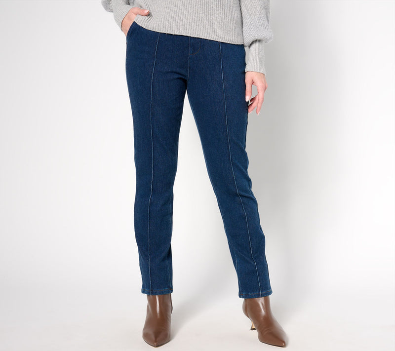 Isaac Mizrahi Live! Tall Knit Denim Straight Leg Trouser Jeans — View 14