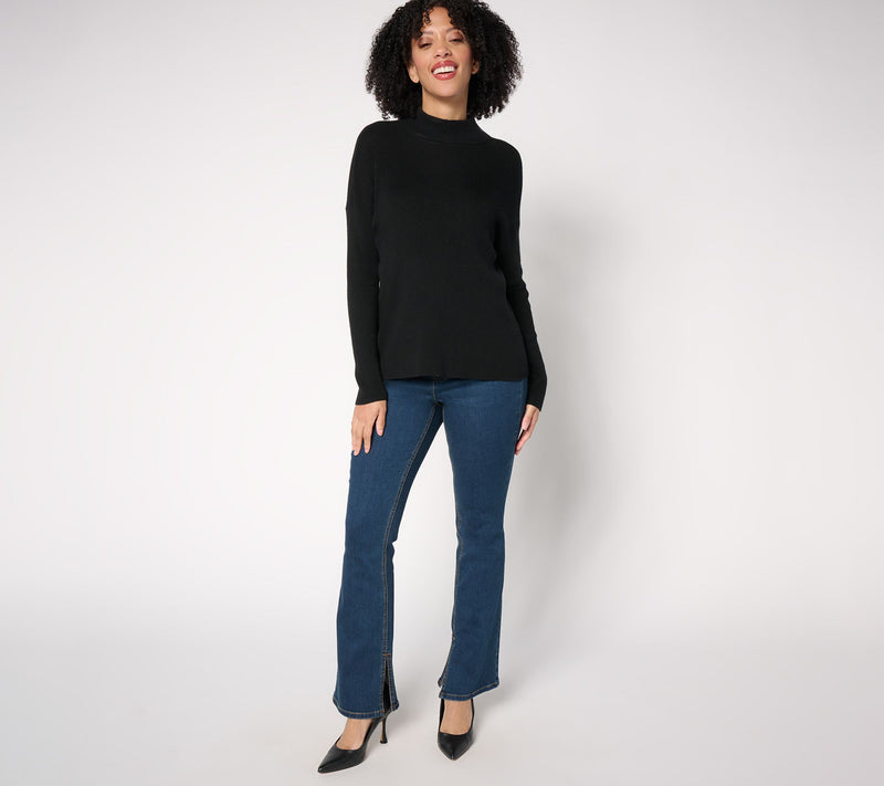 Isaac Mizrahi Live! Regular Indigo Denim Slim Bootcut Jeans w/ Slits — View 5