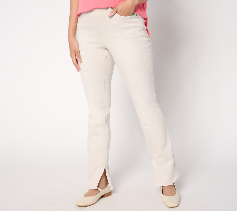 Isaac Mizrahi Live! Regular Colored Denim Slim Bootcut Jeans w/ Slits — View 10