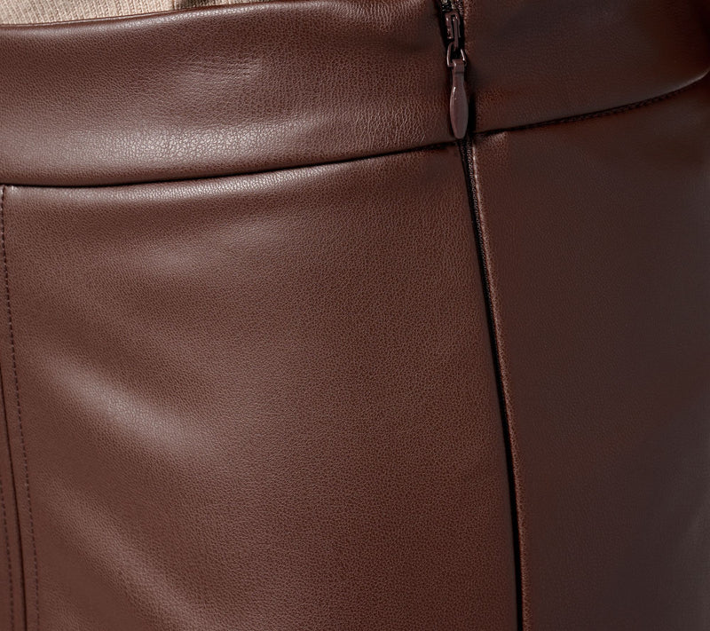Peace Love World Black Label Petite Faux Leather A-Line Skirt — View 9