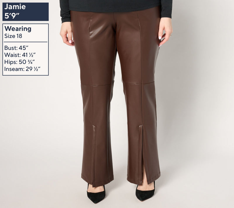 Peace Love World Black Label Regular Faux Leather Flare Pant — View 2