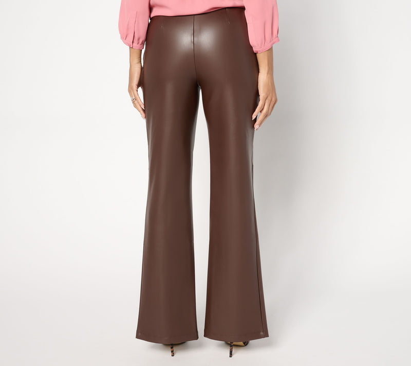Peace Love World Black Label Petite Faux Leather Flare Pant — View 7