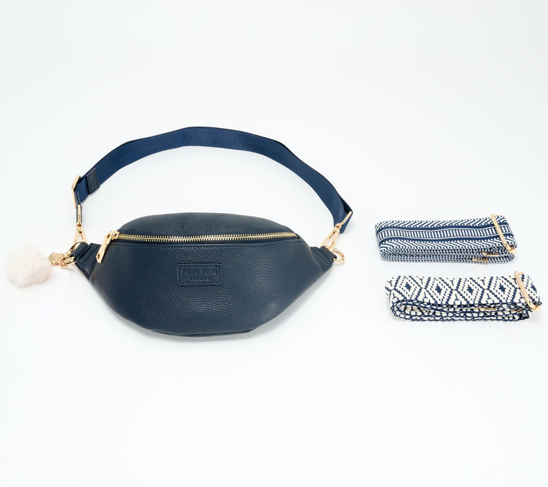 Pom Pom London Leather Bum Bag with Fashion Straps — View 9