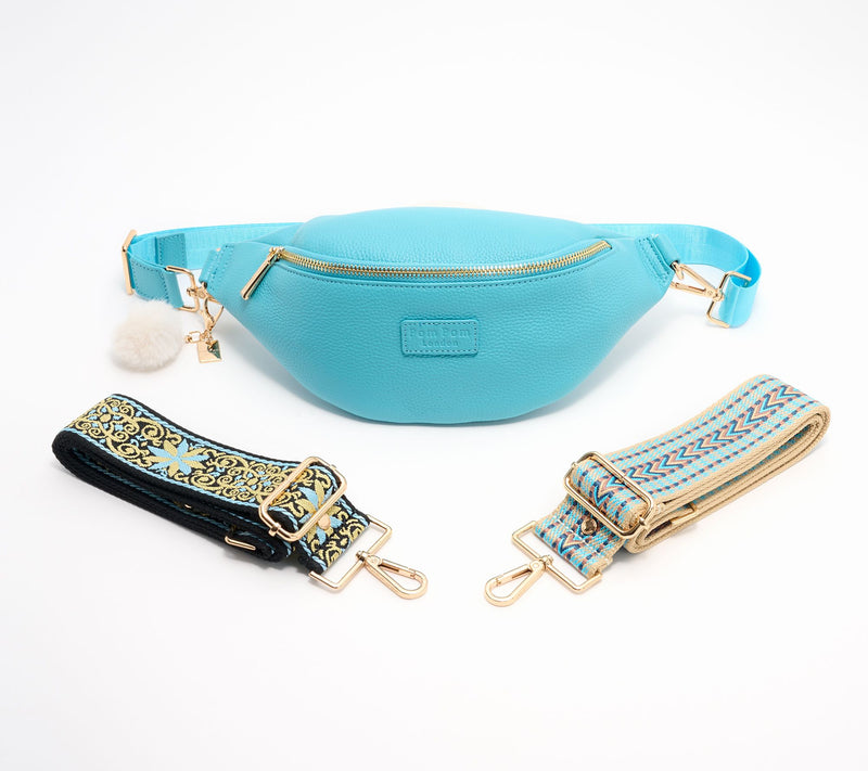 Pom Pom London Leather Bum Bag with Fashion Straps — View 19