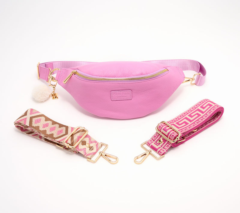 Pom Pom London Leather Bum Bag with Fashion Straps — View 17