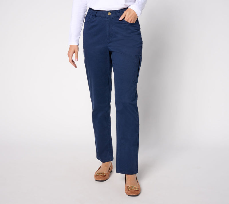 Denim & Co. Regular EasyWear Twill Straight Leg Cargo Pant — View 5