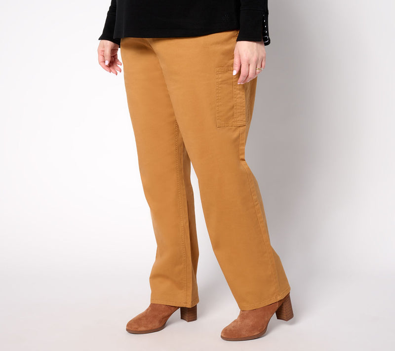 Denim & Co. Regular EasyWear Twill Straight Leg Cargo Pant — View 8