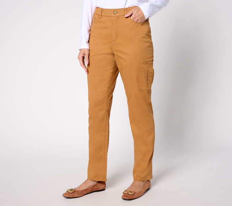Denim & Co. Regular EasyWear Twill Straight Leg Cargo Pant — View 3