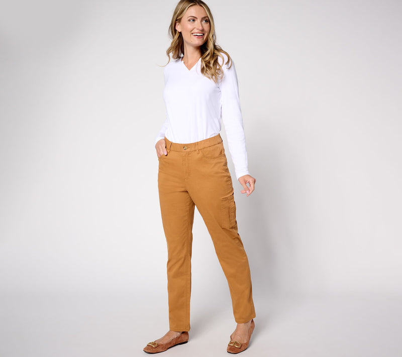 Denim & Co. Regular EasyWear Twill Straight Leg Cargo Pant — View 10