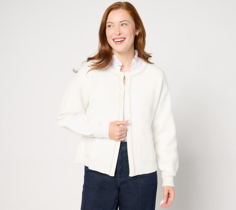 Studio Park x Amy Stran Pearl Embellished Cardigan — View 3