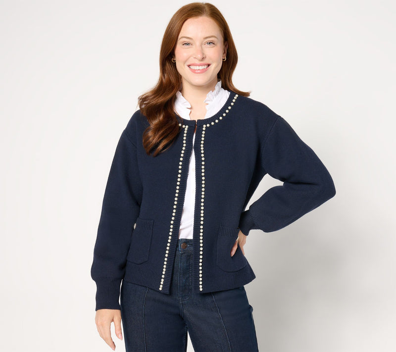 Studio Park x Amy Stran Pearl Embellished Cardigan — View 5