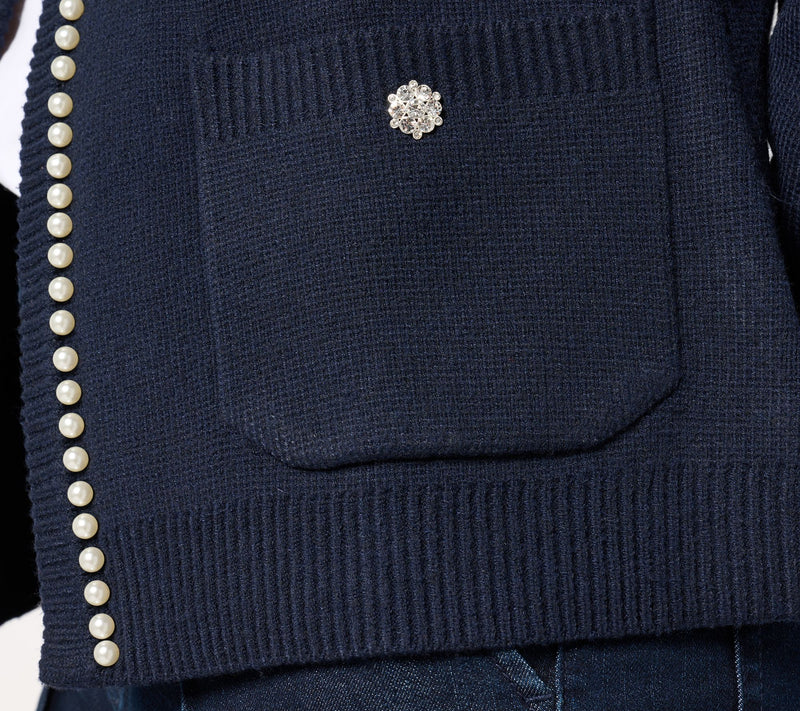 Studio Park x Amy Stran Pearl Embellished Cardigan — View 10