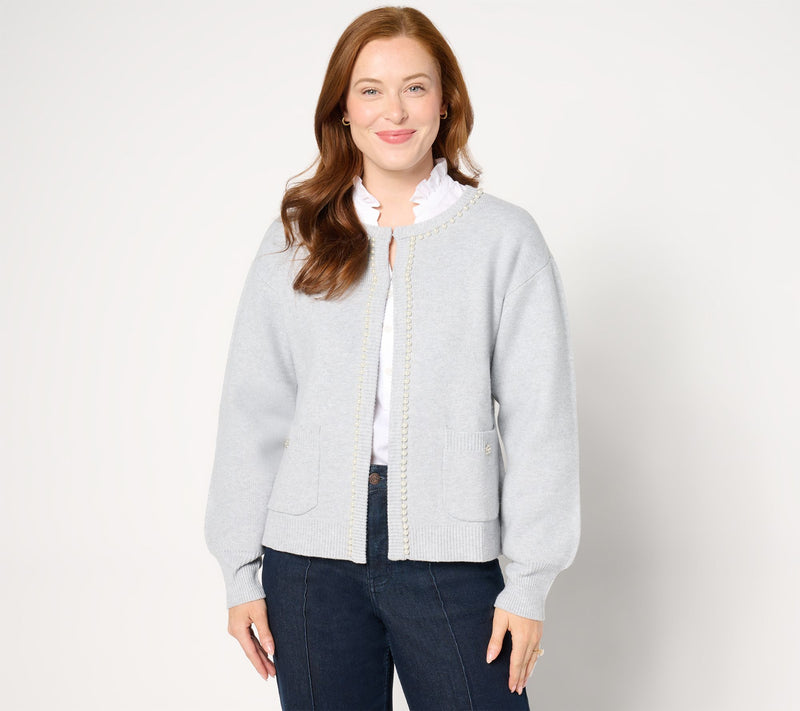Studio Park x Amy Stran Pearl Embellished Cardigan — View 7