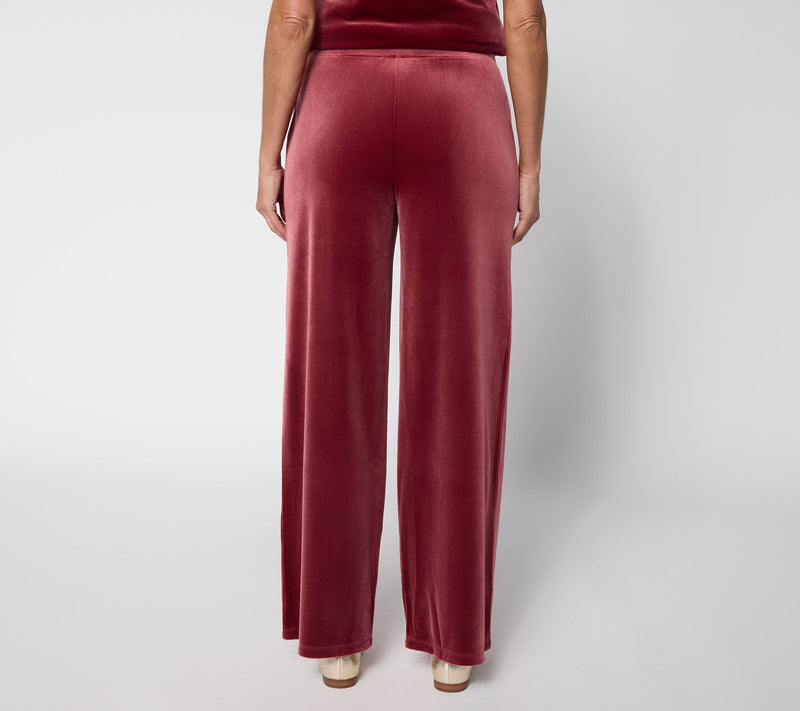 Denim & Co. Regular Knit Velvet Full Length Wide Leg Pant — View 10