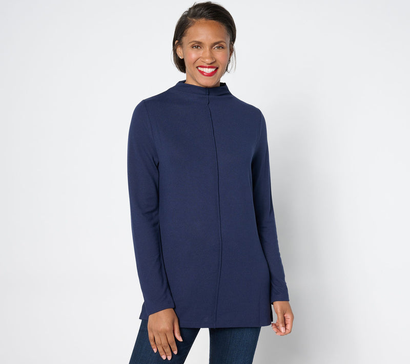 Denim & Co. Regular Heavenly Jersey Mock Neck Tunic — View 9