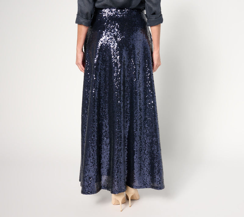 Joan Rivers Red Carpet Regular Sequin Maxi Skirt — View 4
