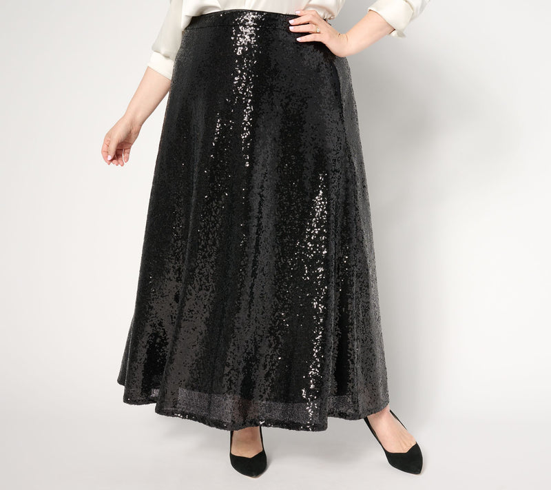 Joan Rivers Red Carpet Regular Sequin Maxi Skirt — View 9