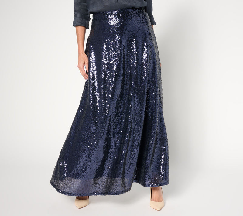 Joan Rivers Red Carpet Regular Sequin Maxi Skirt — View 2