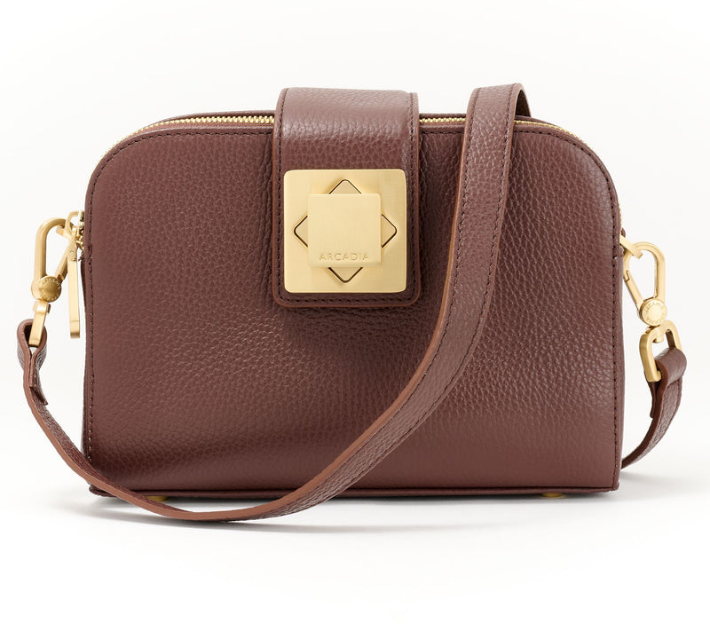 Arcadia Leather Turn Lock Giordana Crossbody — View 3