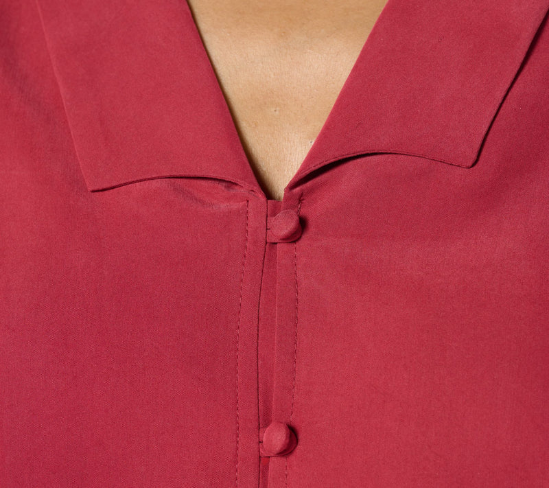 Me by Jennie Garth Emerson Drapey Blouse with Notched Collar — View 12